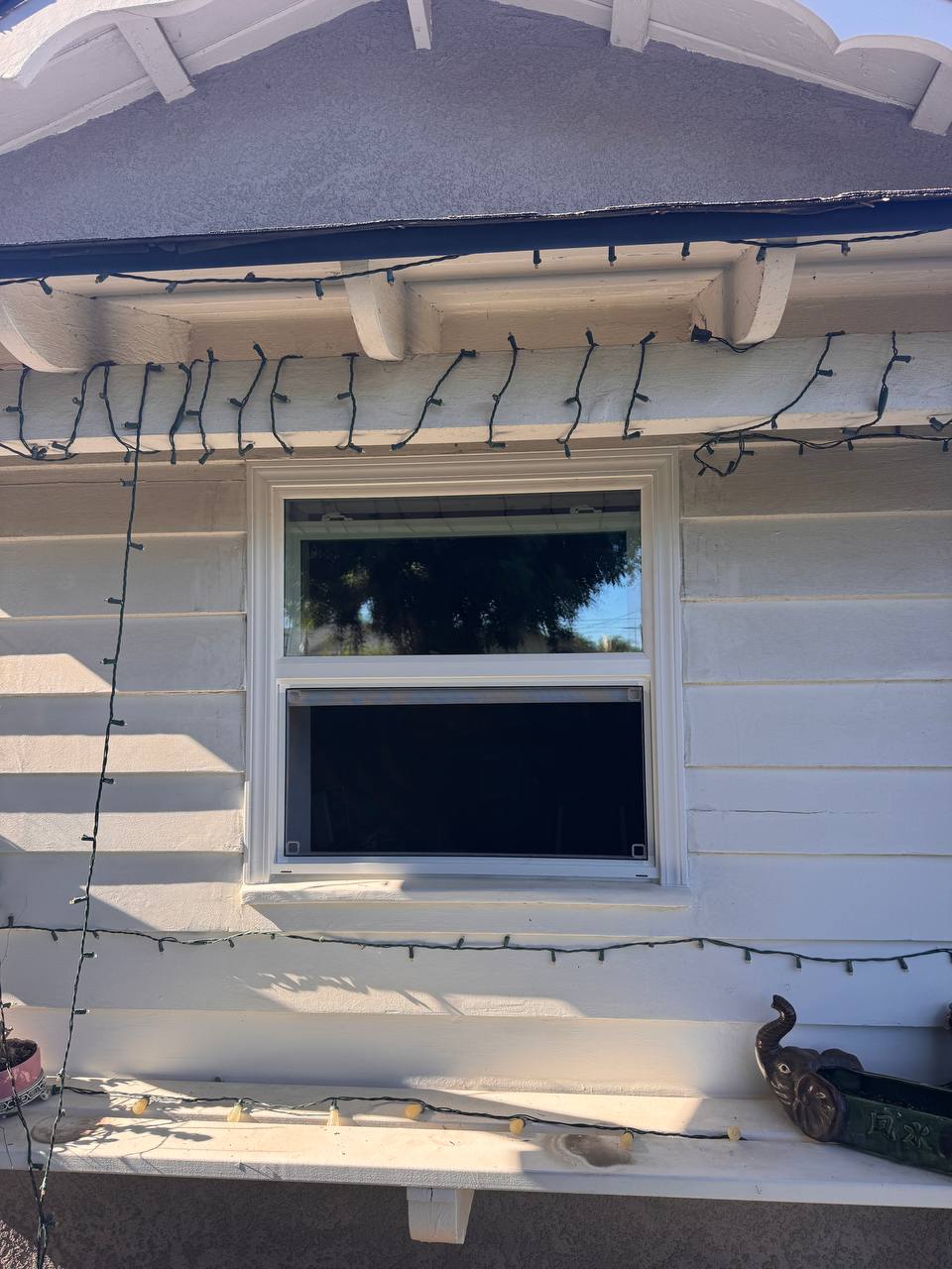 Finished replacement window with clean exterior trim