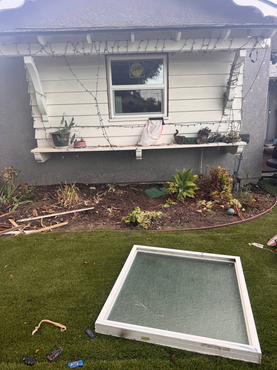 Newly installed window viewed from the exterior