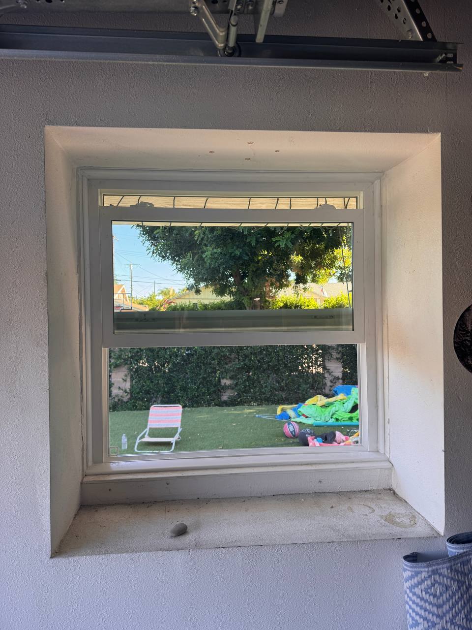 Finished replacement window viewed from inside